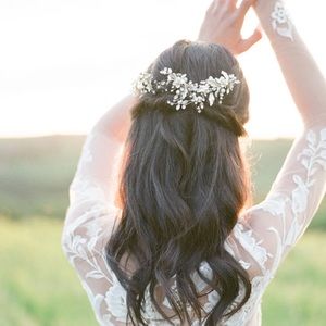 Eden Luxe Bridal Silvered Leaves Hair Clip Set